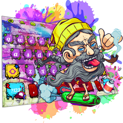 ikon Colourful Graffiti Keyboard Theme