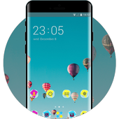 hot air balloon blue color colour theme icon