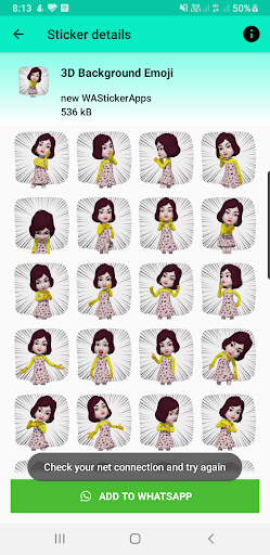 new stickers for whatsapp - 3d emoji girl stickers screenshot 2