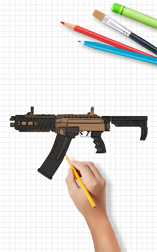 How to draw weapons step by step drawing lessons screenshot 6