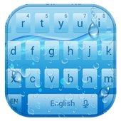 Blue Water Droplets Keyboard Theme أيقونة