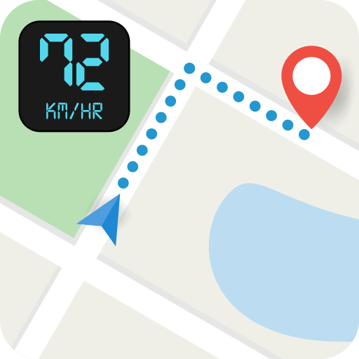 GPS digital speedometer -Voice navigation-Map view icon