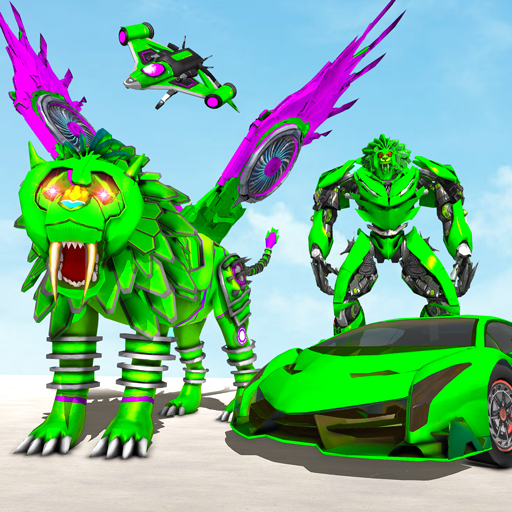 Jet Robot Game 2021: Lion Robot Car Game icon