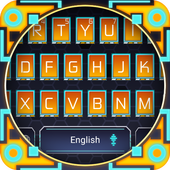 orange science keyboard blue time travel icon