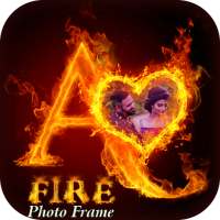 Fire Text Photo Frame