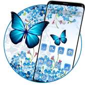 Blue Flower Butterfly Theme on 9Apps