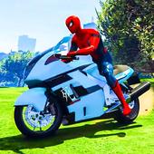 Superheroes bike evolution racing icon
