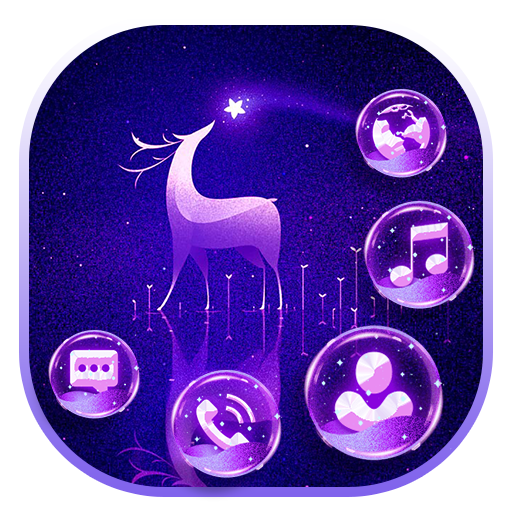Purple Neon Night Deer Theme icon