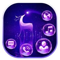 Purple Neon Night Deer Theme on 9Apps