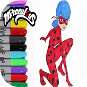 Coloring Book for Ladybug miracul &amp; Cat Noir icon