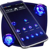 Dark Blue Glass Launcher icon