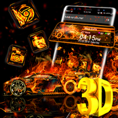Fire Car 3D Glass Tech Theme🔥🚓️ icon