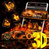 Fire Car 3D Glass Tech Theme🔥🚓️