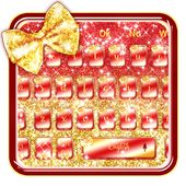 Motyw klawiatury Golden Glitter Bow icon