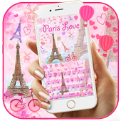 Romantic Pink Paris Love Keyboard Theme icon
