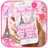 Romantic Pink Paris Love Keyboard Theme on 9Apps