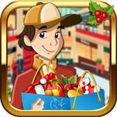Supermarket Boy Xmas shopping icon