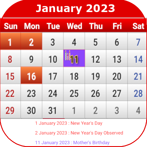 US Calendar 2023 icon