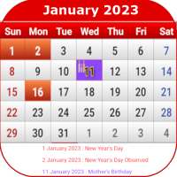 US Calendar 2023 on 9Apps
