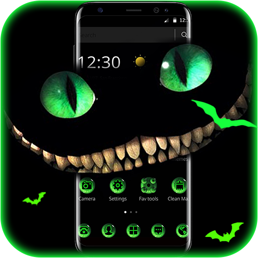 Dark Green Evil Smile Cat Theme icon
