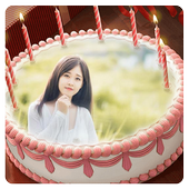 birthday cake with name and photo icon