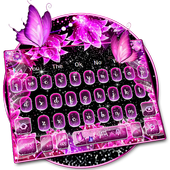 Glitter Neon Butterfly Keyboard Theme icon