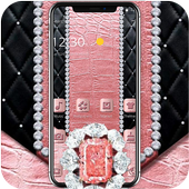 Rose Gold Leather Diamond Theme icon