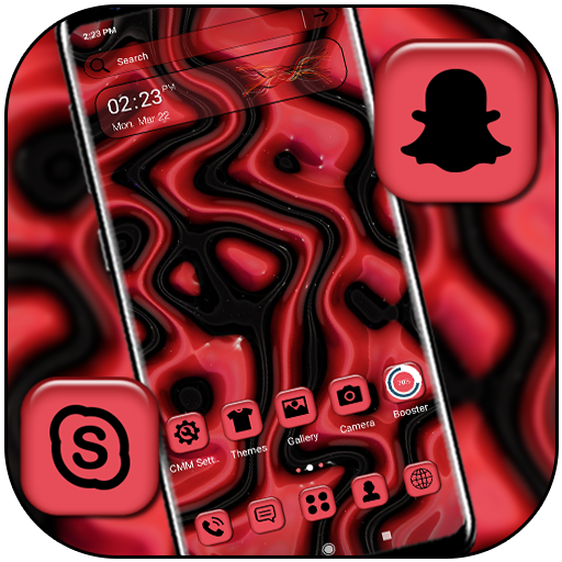 Red Black Liquid Theme icon