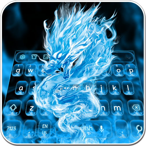 Blue Fiery Dragon Keyboard Theme icon