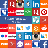 All Social Media and Social Network in one app icon