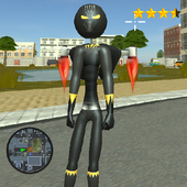Stickman Panther jetpack Crime Simulator icon