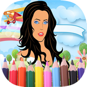 Drawing and coloring Barbie icon