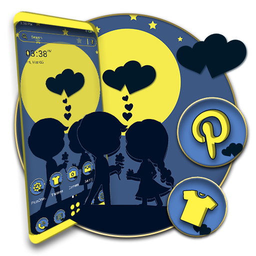 Yellow Moon Love Launcher Theme иконка