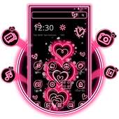 Glitter Salmon Hearts Theme on 9Apps