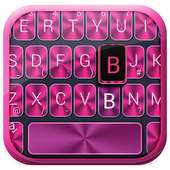 Silver Pink Metal Keyboard Theme on 9Apps