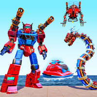Flying Snake Robot Transforming JetSki Robot Games