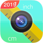 Measure Ruler Camera length in inches centimeters icon
