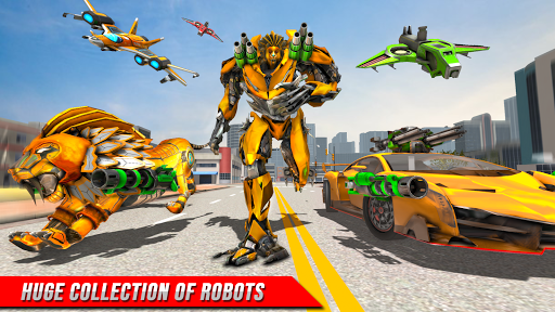 Jet Robot Game 2021: Lion Robot Car Game screenshot 4