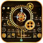 Clock Luxury Gold Keyboard Theme