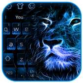 Blue Flame Lion Keyboard Theme