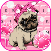 Pink Cute Dog Keyboard icon