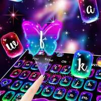 Nuevo tema de teclado Sparkle Neon Butterfly