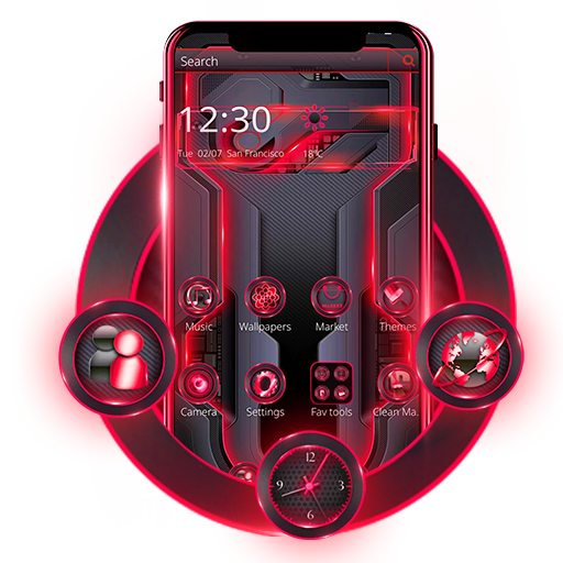 Red Black Business Technology Theme icon