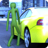 Green Monster Stickman Superhero icon