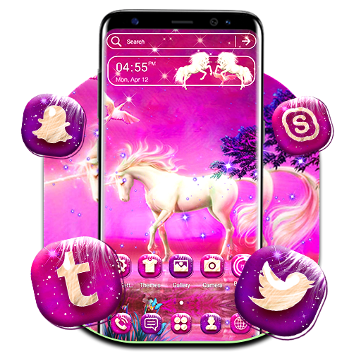 Unicorn Pink Forest Launcher Theme иконка