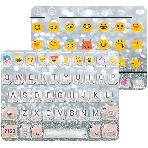 Silver Diamond Emoji Keyboard Wallpaper icon
