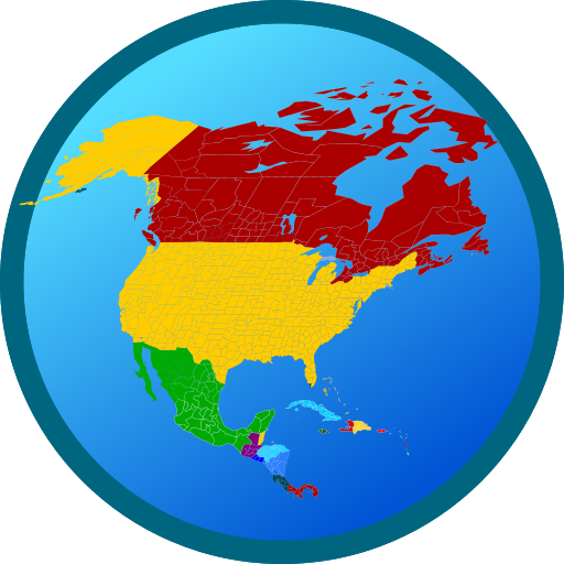 Map of North America Free icon