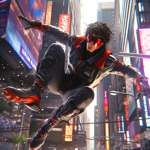 Superhero spider city fighter icon