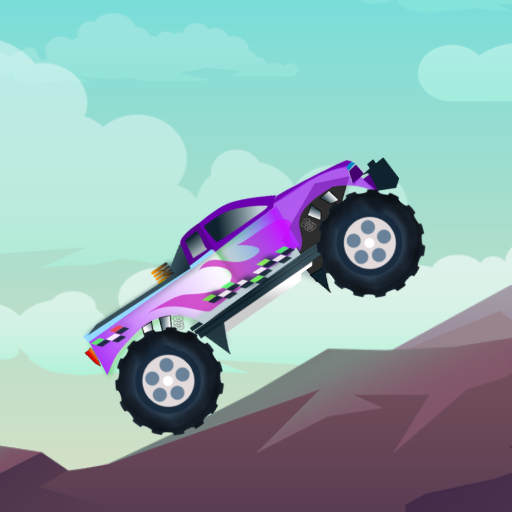 Hill racing car icon