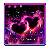 Fire Neon Heart Keyboard Theme icon